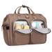 Pomelo Best diaper bag with waterproof diaper pad and 2 strollers hook adjustable shoulder strap multifunctional shoulder bag travel bag for on the go taupe