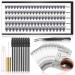 Qinzave DIY Individual Lash Extensions Clusters C Curl Mix 8-16mm Soft Comfortable Lash Cluster Extensions with Eyelash Glue Eye Gel Pads Mascara Eyelash Brushes  Lashes Cluster Extension DIY at Home