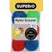 Nylon Scouring Pads-Dish Scrubbers for Dishes Pots and Stoves Durable Mesh Scourers for Tough Cleaning. Nylon Dish Scrubbers Assorted Colors (Superio) (6 Pack) - Buy Online on GoSupps.com