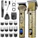 Clippers and Trimmers Set Beard Trimmer Electric Razors Shaver for Men Professional Hair Clipper for Barbers Hair Cutting Set Mens Grooming Kit w/Mustache Nose Hair Trimmer Gifts for Him Gold