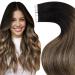 LAAVOO SAMLESS Extensions Real Hair Tape Ombre Brown Real Hair Tape In Extensions 50cm Hair Extension Real Hair Tape Ombre Black To Brown With Karamellblond 50g 20PCs #1b/4/27 50cm-20PCs 3.1 #1b/4/27
