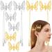 8 Pcs Elegant Tassel Butterfly Hairpin Metal Hair Barrettes Antique Side Clip Will Move Butterfly Clips Fashionable Hairpins Decorative Hair Pins Hair Accessories for Women Girls (Gold & Silver)