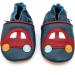 Dotty Fish Navy Cars Soft Leather Toddler Shoes | Non-Slip Suede Soles | 0-6 Months to 4-5 Years - Buy Online on GoSupps.com