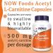 Now Foods Acetyl-L-Carnitine 500mg Vegan Capsules - Lab-Tested Amino Acid, Gluten & SOYA Free - Buy Online on GoSupps.com