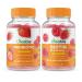 Lifeable Probiotic 2 Billion CFU + Biotin Gummies Bundle - Great Tasting Vitamin Supplement Gluten Free GMO Free Chewable Gummy