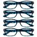 The reading glasses company blue Schildpatt readers value 4-pack men women UVR4PK010BL +2.50 +2.50 diopters blue 4-pack-clear lens