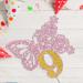 Tenhaisi Pink & Gold 3D Butterfly Flower Sign 9 Cake Topper - Happy 9th Birthday/Anniversary Party Decoration 3D Cake Topper- Girls 9th Birthday Party Supplies - Buy Online on GoSupps.com