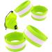 Reflective Bands Ankle Bands Cycling Arm Reflector Bands Reflective Wrist Reflective Running Gear Running Reflective Bands for Cyclists Running Reflective Gear Biking Leg Strap Slap Bracelet Belt Green - 4 Bands