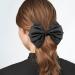 Bow Hair Clip Hair Bows for Women Big Bowknot Hairpin French Hair Clips with Ribbon Solid Color Hair Barrette Clips Soft Satin Silky Hair Bows for Women Girls(Black-1PC)