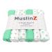 MuslinZ 6pk Baby Muslin Squares Burp Cloths 100% Pure Soft Cotton 70x70cm Mint Star