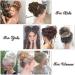 2 PCS Blonde Mix Messy Hair Bun Scrunchies for Women - Curly Wavy Ponytail Extensions Updo Chignons Hair Accessories - Buy Online on GoSupps.com