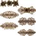 6 Pieces Vintage Hair Barrettes for Women Retro French flower Hair Clips Metal Bronze Hair Pins for Women Girl Hair Styling Accessories