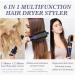 6-in-1 Hair Dryer Brush - High-Speed Ionic Multi-Styler for All Hair Types - Includes Curling Irons Straighteners & Fluffing Comb - Prussian Blue - Buy Online on GoSupps.com