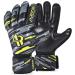 Anrrew football goalkeeper gloves with finger protection and double wrist protection.Goalkeeper gloves ensure extreme strong control and grip.For young people children and adults yellow & black 5