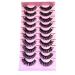 10 Pairs Russian eyelashes Faux Mink False Eye Lashes D-Curl Fluffy and Wispy Ultra Soft Premium Sweat and Water Resistant Feather Light Enhancing Beauty and Confidence (W-06)