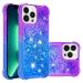 Tivenfezk nadoli glitter drive sand shell for iPhone 15 pro max silicone shockproof gradient colored waterfall cell phone shell transparent bumper protective cover liquid transparent case iPhone 15 per max violet blue