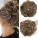 S-Noilite messy buns hair pieces curly hair scrunchies for women Donut Updo Hair Chignons synthetic Ponytail Bun Extensions - Light Brown mix Ash Blonde 12P24