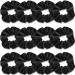 VENUSTE Black Scrunchies for Women Premium Velvet Scrunchy for Hair Elastic Thick Bands Soft Ropes Ponytail Holder Hair Accessories 12 Pack