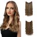 Clip in Hair Extensions Natural Real Light Brown Hair Extensions Long Wavy Hairpieces Seamless Human Hair for Women Daily Wear Party Cosplay 20inch