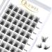 Quewel eyelash individually single eyelashes lashes natural mat mega c curl 14mm eyelash segments wide foundation individual eyelashes for eyes makeup diy eyelash extensions (fluffy-c-14) 1 piece (1 Pack) matt mega-c-14mm