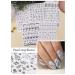 EBANKU 16 Pcs Black and White Nail Art Stickers - Retro Leaf and Flower Designs - Self-Adhesive Decals for Acrylic Nail DIY - Women and Girls - 16 Count - Buy Online on GoSupps.com
