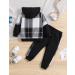 Qiraoxy Toddler Baby Boy Plaid Hoodie Sweatshirt Set 1-2 Years Black - Buy Online on GoSupps.com