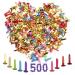 500Pcs Mini Brads for Crafts, Winspeed Colorful Metal Brads for Scrapbooking Brads, Decorative Paper Fastener Brads for Crafting School DIY Thumbtacks (8 * 18mm)