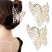 2Pcs Butterfly Pearl Hair Claw Clips  Large Non Slip Strong Hold Hair Jaw Clips Inlaid with Bling Pearls  Elegant Fairy-like Hair Accessories for Women Girls of Thick Thin Hair Headwear Gifts Type-1