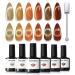 Modelones Cat Eye Gel Nail Polish Set 6 Colors Holographic Orange Brown Nude Gel Polish Glitter 9D Magnetic Gel Polish Autumn Gel Polish with Magnet Nail Art DIY Salon For Women