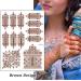 Brown Henna Temporary Tattoo Stickers - 80+ Exquisite Lace Flower Mandala Elephant Patterns - Waterproof Fake Tattoos for Women - 6Pcs Set - Buy Online on GoSupps.com