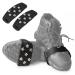 FANBX F Crampon Traction Cleats Anti-Skid Traction Grips Crampons Spikes 7 Point Cleats for Footwear for Walking, Jogging, Hiking, Mountaineering Ice Snow Grips Black