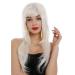 WIG ME UP - GF-W09-60 Wig ladies long straight layered bangs parted white blonde platinum blonde