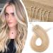 20" Micro Loop Hair Extensions Human Hair 100 Strands #18P613 Ash Blonde&Bleach Blonde (50g)