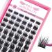 Cluster Lashes 72 Pcs Lash Clusters DIY Eyelash Extension Individual Lashes Shimmer D-12mm Thin Band Easy to Apply at home Lashes 12 mm Shimmer