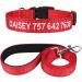 Tagme dog collar and leash personalizing reflective dog collar with 1.5m double -sided reflective dog leash for small red XS (1 -pack) red set