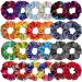 FASOTY 24 Pieces Shiny Metallic Hair Scrunchies for Girls Ponytail Holders Scrunchie Scrunchy Elastic Hair Ties Girls Accessories Hair Women's Scrunchies 4.3 Inch Colorful Set 1