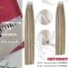 Moresoo 45 cm Remy Real Hair Extensions - Seamless Tape In Light Brown & Platinum Blonde - 20 Pieces 50g - Silky Smooth Invisible Adhesive Extensions - Buy Online on GoSupps.com