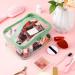 3-Piece Clear Makeup Bags Cosmetic Toiletry Travel Set for Women - Waterproof PVC Storage Pouch Organizers with Handle in Pink, Green, Black - Buy Online on GoSupps.com