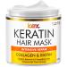 Keratin Hair Mask Made in USA with Natural Collagen & Biotin - Hair Repair Treatment for Dry & Damaged Hair and Growth - Save Color Treated Hair with Enriched Nourishment & Professional Care - 8 oz 8 Fl Oz (Pack of 1)