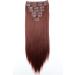 CAISHA XXL 20 Clip In Hair Extensions Set - Synthetic Fiber Hairpiece in Straight Red Brown #35 - Buy Online on GoSupps.com