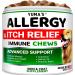 Allergy Support Chews for Dogs - Rich in Colostrum Salmon Oil Turmeric - Vet Crafted Formula - Made in USA