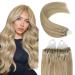 Youngsee Microring Extensions Real Hair 1g Blond Microring Extensions Goldblong to Blond Microring Hair Extensions Micro Extensions Micro Beads 50g/50S 45cm #16/22 45 cm-Micro 3-1- #P16/22