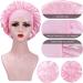 XRACEPHOL 2PCS Silk Bonnet for Sleeping Satin Bonnet Breathable Bonnets for Black Women Satin Hair Cap for Sleeping Wide Elastic Band Sleep Cap Hair Bonnet for Sleeping(Black+Pink) - Buy Online on GoSupps.com