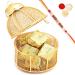 Ghasitaram Gifts Rakhi Gifts for Brothers Rakhi Sweets - Cage with MEWA Bites with Pearl Beads Rakhi Golden Cage with MEWA Bites with Rakhi