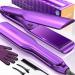 Milano by Laurenza Hair Straightener and Curler 2 in 1, SuperMax Design 8.5 Inch Extra-Large 3D Floating Ceramic Flat Iron, Dual Voltage Straightening Irons with 20 Million cm Anion Outlet (Purple)