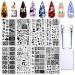 Nail Stamper Kit Nail Stamping Plate Set 8 Pcs Nail Templates With Stamper Scaper Lace animal Owl flower heart Starry sky Constellation rock design Nail Art Plate