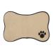 Bone Dry Embroidered Microfiber Cat Shape Pet Food Bone Taupe