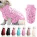 Famkit Pet Dog roll collar sweater with turtleneck sweater Pet Dog Clothing Outwear Fashion Warm Pullover Knitwear (please select a larger size according to the size table) M-2 (fit for 5.5-7.7lb) pink) pink