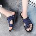 Orthopedic Summer Flat Sandals | Breathable Non-slip Slip-on Sandals with Toe Ring | Blue | 27cm Foot Length - Buy Online on GoSupps.com