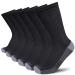 APTYID Men's Moisture Control Cushioned Crew Work Boot Socks (4/6 Pairs) 9-12 6 Pairs - Black